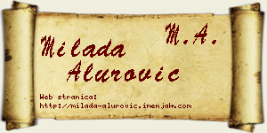 Milada Alurović vizit kartica